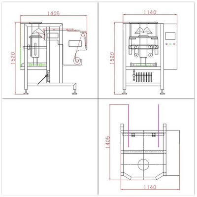 Máquina hechura/relleno/soldadura de acero inoxidable 520m m de 304 verticales