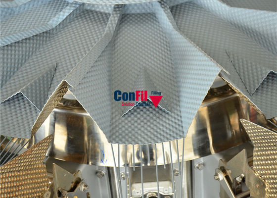 Pesador de Multihead de la balanza de Multihead para la prenda impermeable adobada de la máquina de rellenar del bocado de la comida