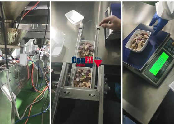 Pesador de Multihead de la balanza de Multihead para la prenda impermeable adobada comida lista de la máquina de rellenar de la comida