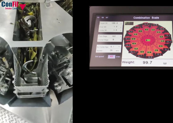 Pesador de Multihead de la balanza de Multihead para la prenda impermeable del marisco de la máquina de rellenar del quelpo de los mariscos