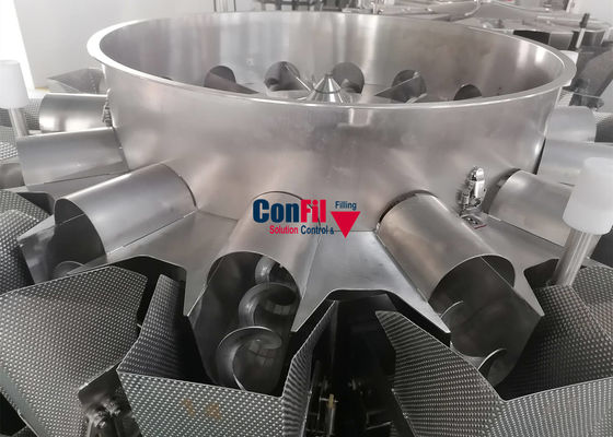 Pesador de Multihead de la balanza de Multihead para la prenda impermeable adobada de la máquina de rellenar del bocado