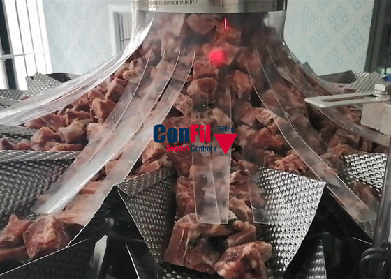Congelado cortado en cuadritos provee de costillas prenda impermeable de la máquina de rellenar de la comida congelada de la máquina del pesador de Multihead