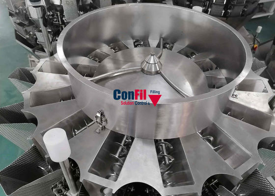 El pesador de Multihead de la balanza de Multihead para el cerdo cocido adobó la máquina de rellenar de la comida con el alimentador de tornillo