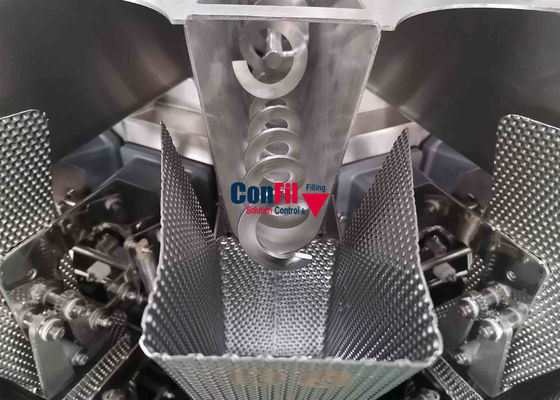 El pesador de Multihead de la balanza de Multihead para el cerdo cocido adobó la máquina de rellenar de la comida con el alimentador de tornillo
