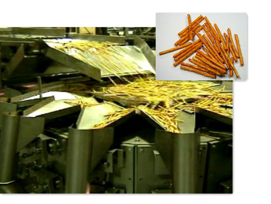 Pesador de Multihead de la balanza de Multihead para los productos del palillo del pretzel y de la forma del palillo