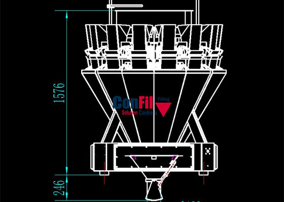 tornillo de una sola capa Multihead del pesador principal automático del pesador 14 de 700kg 3 litros
