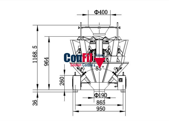 cabeza automática del pesador 10 de 400kg 500gram Multihead
