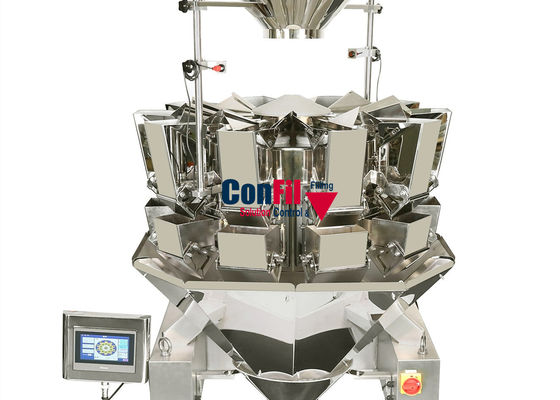 Cabeza automática del pesador 10 de Multihead de la tolva doble de la aleta