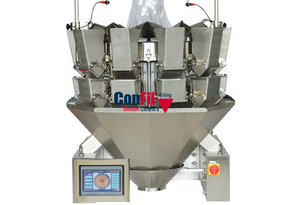 Cabeza automática del pesador 10 de Multihead de la tolva doble de la aleta