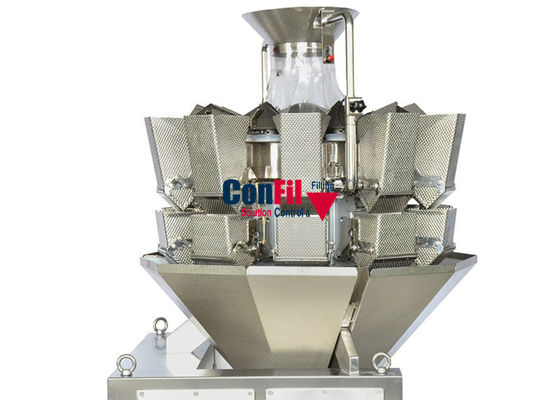 Cabeza automática del pesador 10 de Multihead de la tolva doble de la aleta