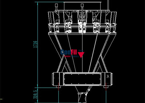 El pesador de Multihead de la balanza de Multihead para el requesón y las cuajadas de queso impermeabilizan la máquina de rellenar