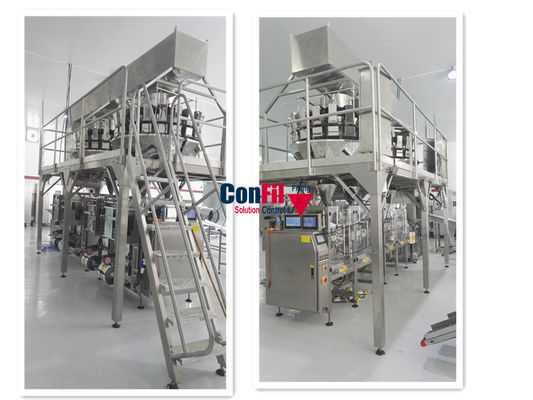 Cabeza 10 máquina hechura/relleno/soldadura vertical de 500 gramos con la máquina de rellenar del pesador doble