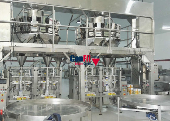 Cabeza 10 máquina hechura/relleno/soldadura vertical de 500 gramos con la máquina de rellenar del pesador doble