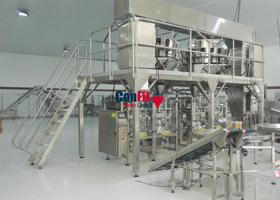 Cabeza 10 máquina hechura/relleno/soldadura vertical de 500 gramos con la máquina de rellenar del pesador doble