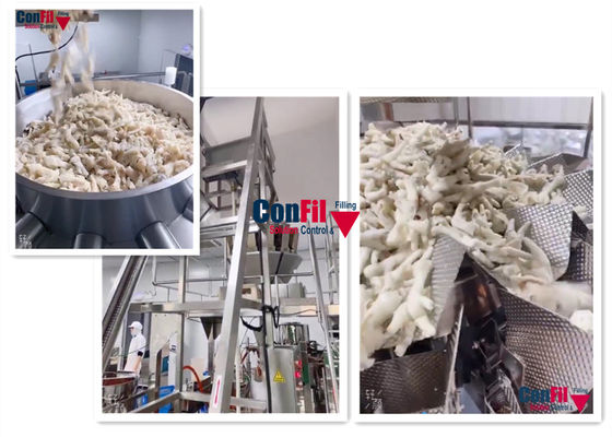 Empaquetadora rotatoria del vacío del pollo de 1000 gramos para la línea de embalaje de las aves de corral