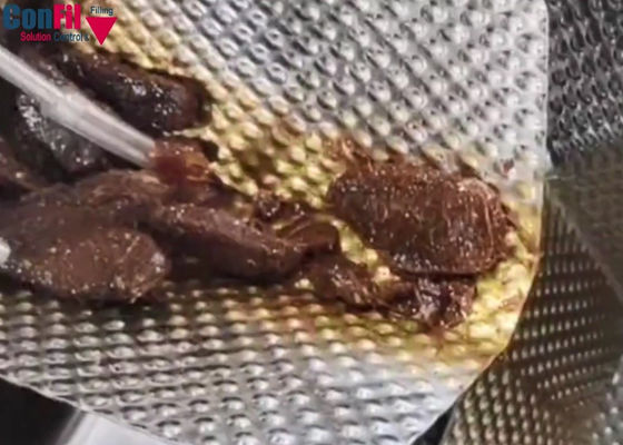 Máquina de empaquetamiento al vacío rotatoria de 200 gramos para la línea adobada desigual del envasado de alimentos