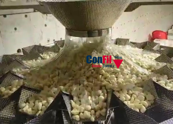 Empaquetadora de pesaje auto principal 14 para la línea de embalaje del ajo 5KG 10KG VFFS