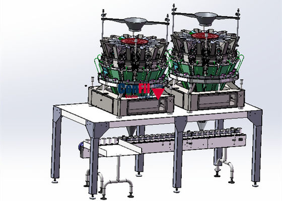 Balanza principal de 14 Multihead para el camarón de relleno Tray Conveyor listo de la gamba
