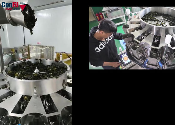 80 bolsos/Min Rotary Vacuum Packaging Machine para el bocado del quelpo de los mariscos