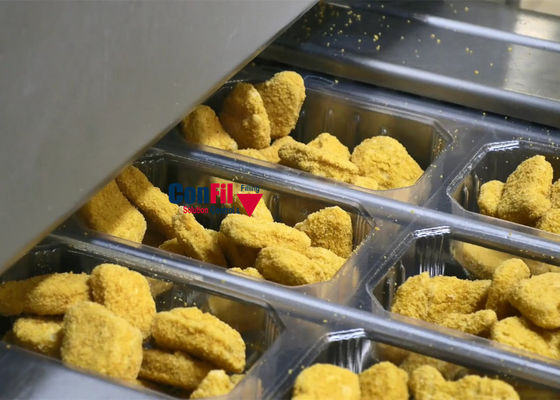 Empaquetadora del pesador de Multihead para el sistema de empaquetado de la pepita de pollo con ROMA Thermoforming Packaging