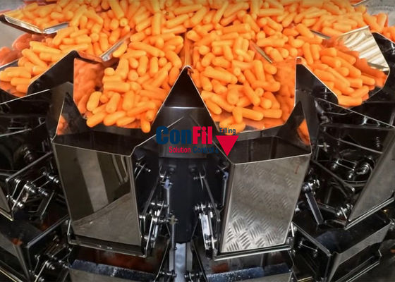 Las zanahorias arraigan la prenda impermeable vegetal de la máquina del peso de Digitaces