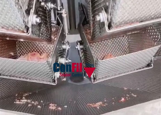 Prenda impermeable principal cortada en cuadritos congelada del pesador 1000gram de Multihead del pollo 14