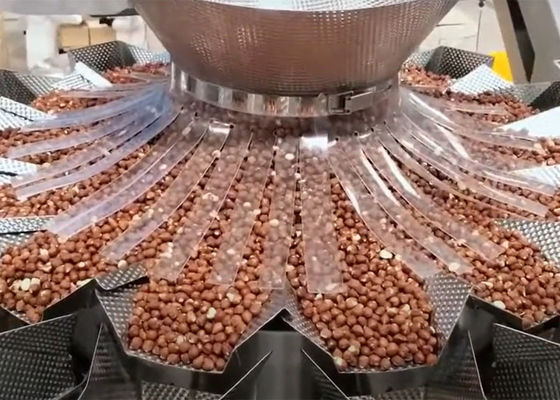 El pesador de Multihead de la balanza de Multihead para las almendras de las nueces asó prenda impermeable de la máquina de rellenar de las nueces