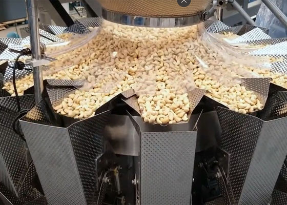 Pesador de Multihead de la balanza de Multihead para la prenda impermeable asada de la máquina de rellenar de los anacardos de las nueces