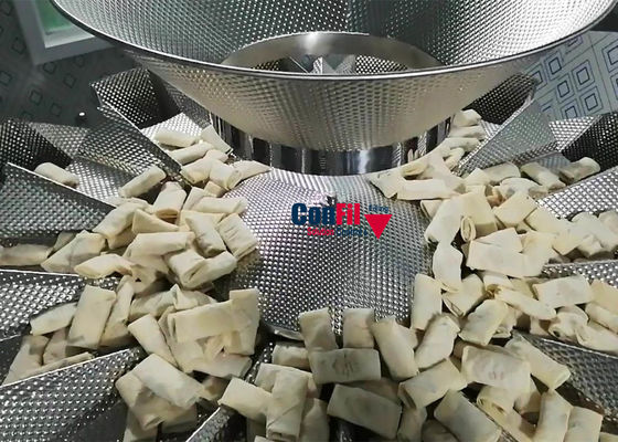 Pesador de Multihead de la balanza de Multihead para el rollo de primavera de la comida congelada que cuenta la máquina de rellenar